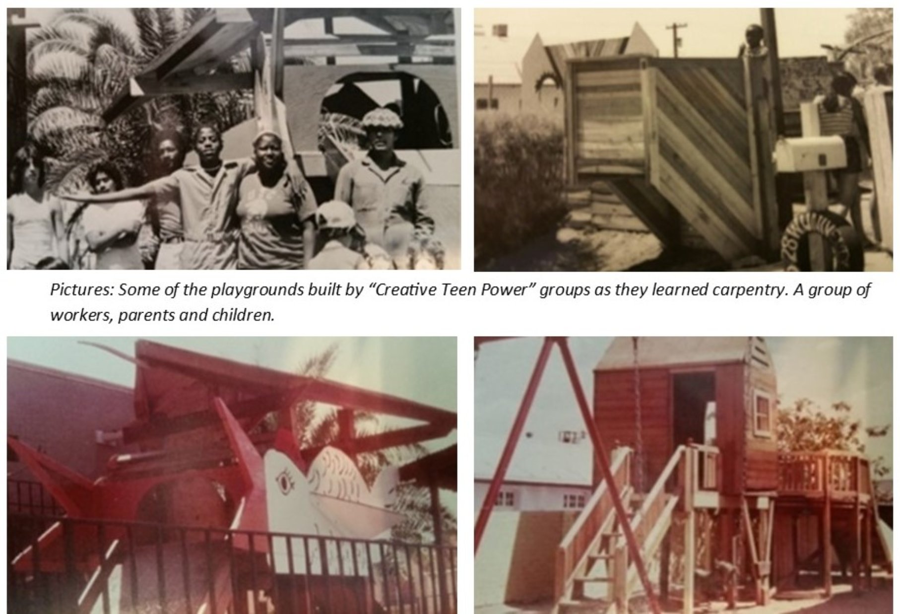 Several pictures of children's playgrounds

Description automatically generated
